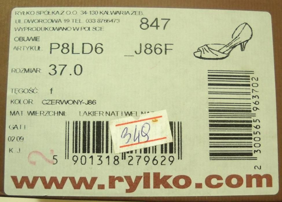Buty szpilki czerwone Ryłko nr 37 Nowe Okazja