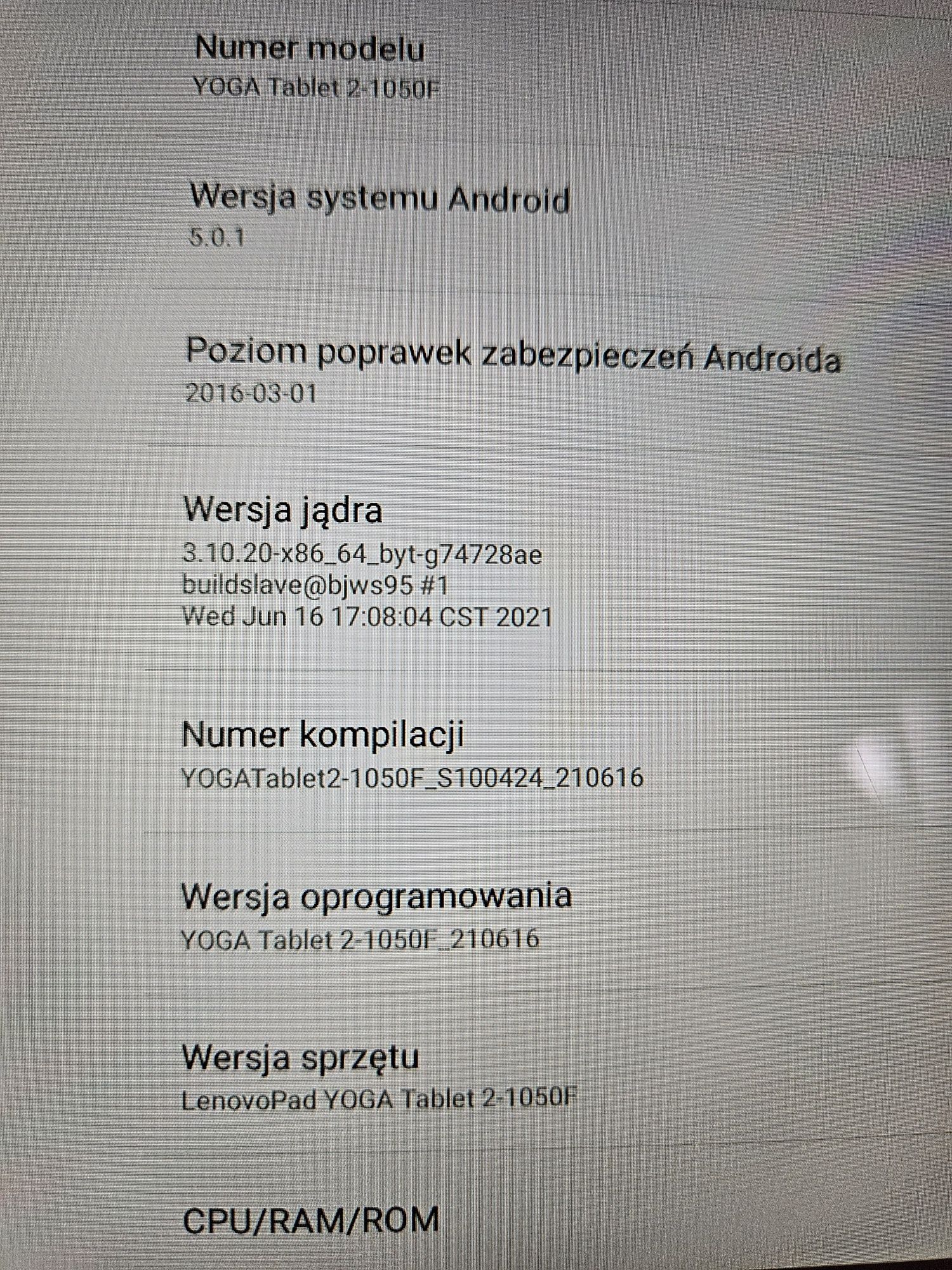 Tablet Lenovo Yoga 2 1050F INTEL