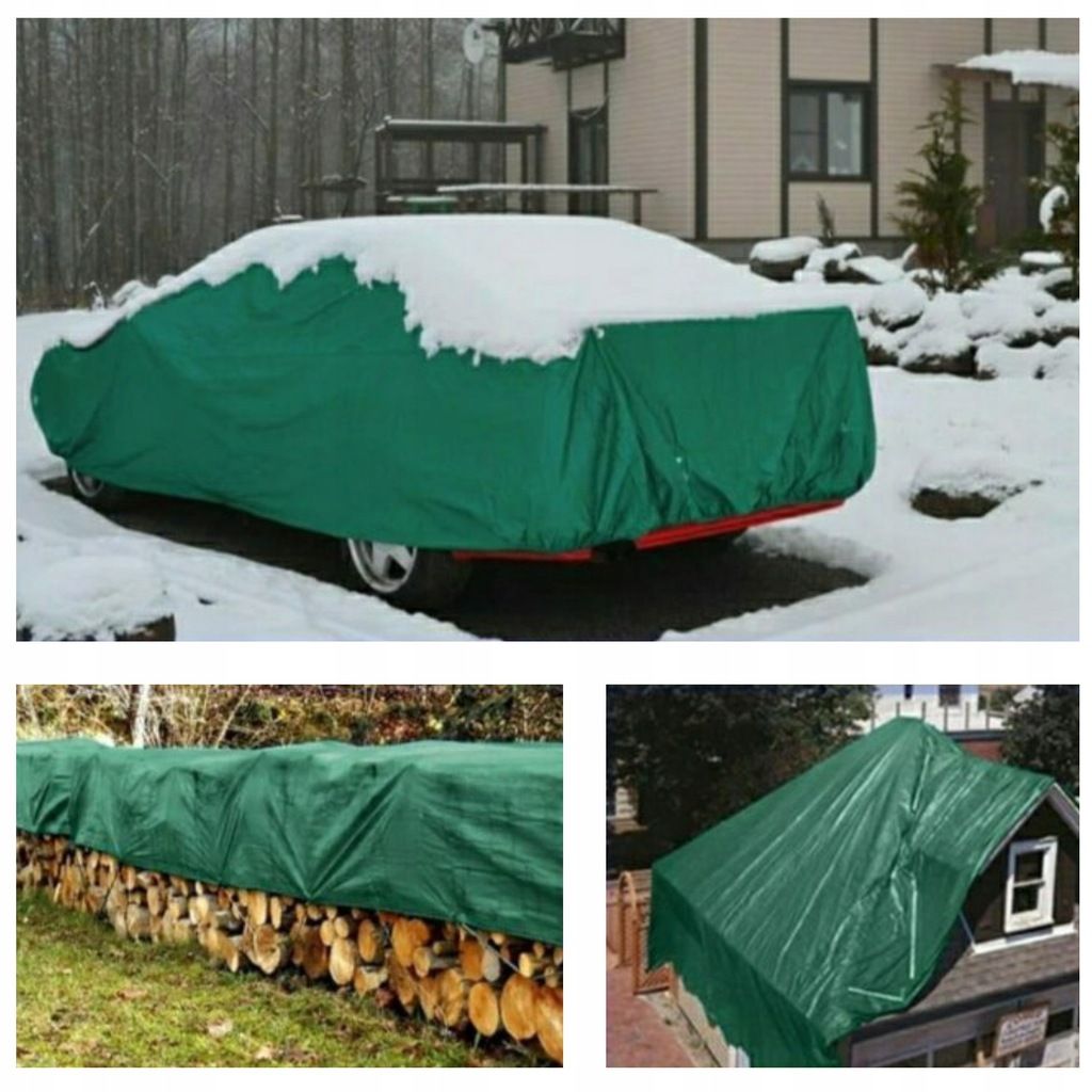 Plandeka Mocna ZIELONA 2x6m 90g Mrozoodporna oczkowana zakute rogi