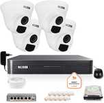 Zestaw IP BCS 4x Kamera BCS i Rejestrator z dyskiem 1TB