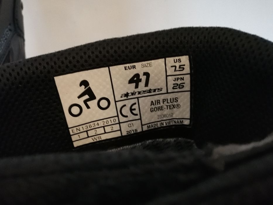 BUTY ALPINESTARS AIR PLUS gore-tex rozm. 41-43 / membrana sidi tcx xpd