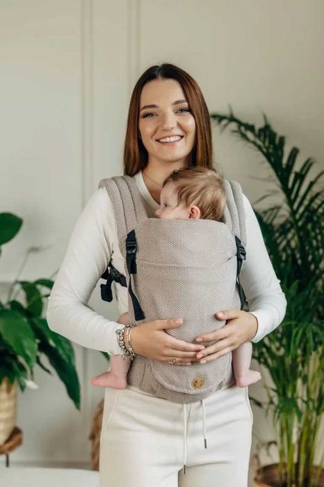 WYSYŁKA 0 ZŁ ! NOWE Nosidło LennyLamb LennyLight - Mała Jodełka Almond