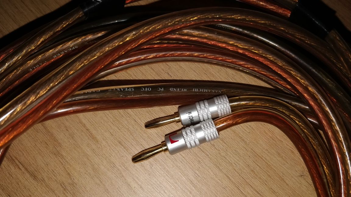 Kabel przewód głośnikowy nakamichi hi end ofc 2x2,5mm 2x4,5m banany