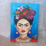 Obraz akrylowy Frida Kahlo do salonu wnętrza gabinetu