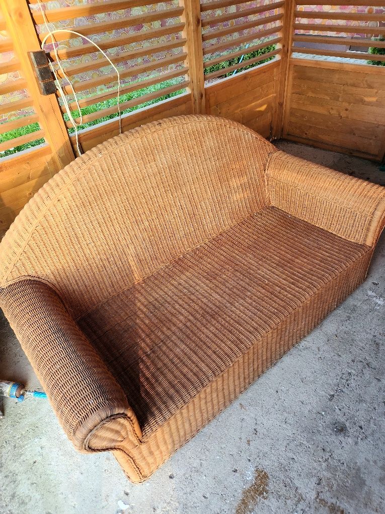Sofa kanapa prawdziwy ratan