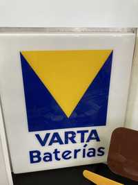 Reclame luminoso 2 faces publicidade “Varta Baterias” a funcionar