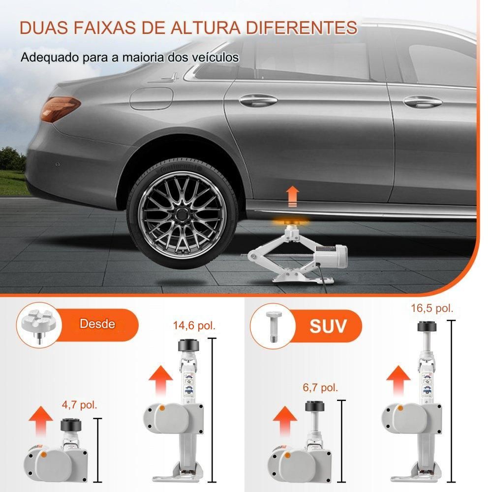 Macaco Elétrico de Tesoura 12V  - 3T