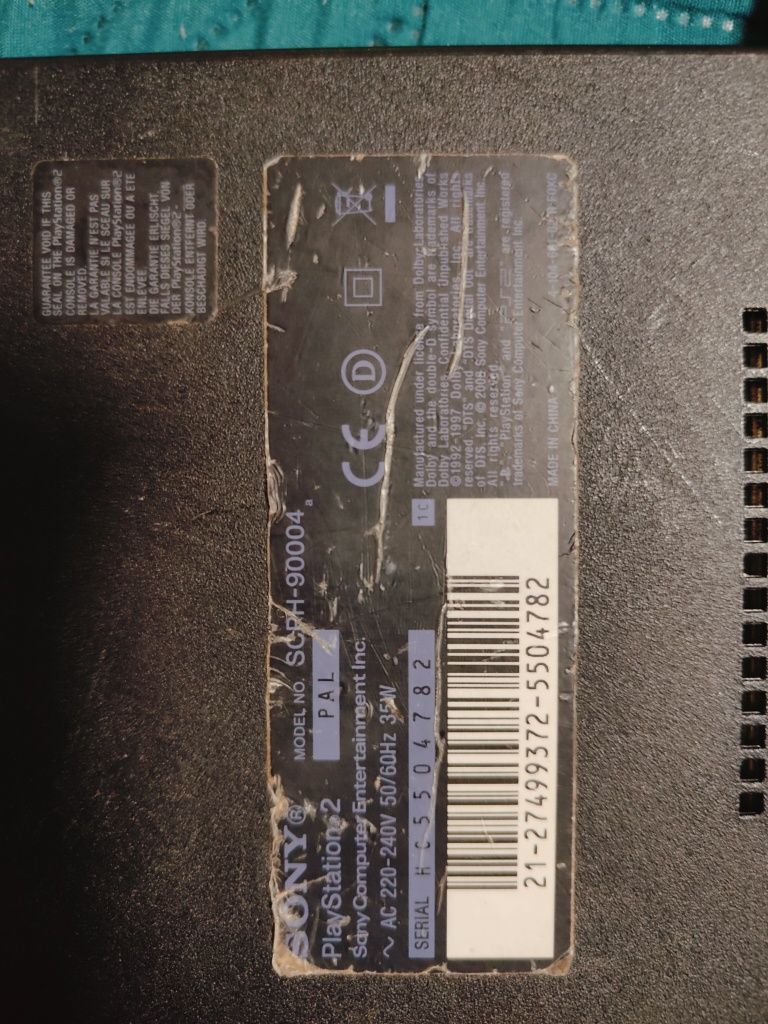 Sprzedam konsole PS2 model SCPH-90004 uszkodzone wejście zasilania