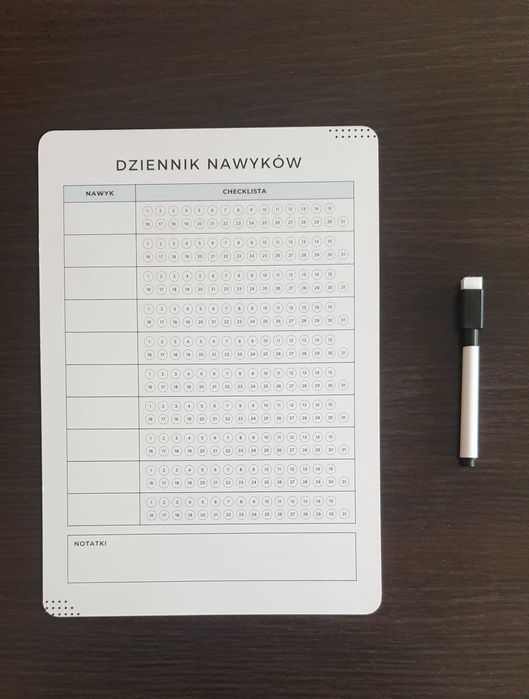 Magnetyczny planer nawyków / checklista na lodówkę