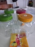 2 słoiki do picia z zakrętką i uchwytem nowe -GRANINI