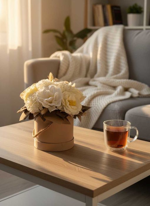 Flowerbox z Kwiatami Mydlanymi Prezent Upominek Bukiet Róże Mydlane