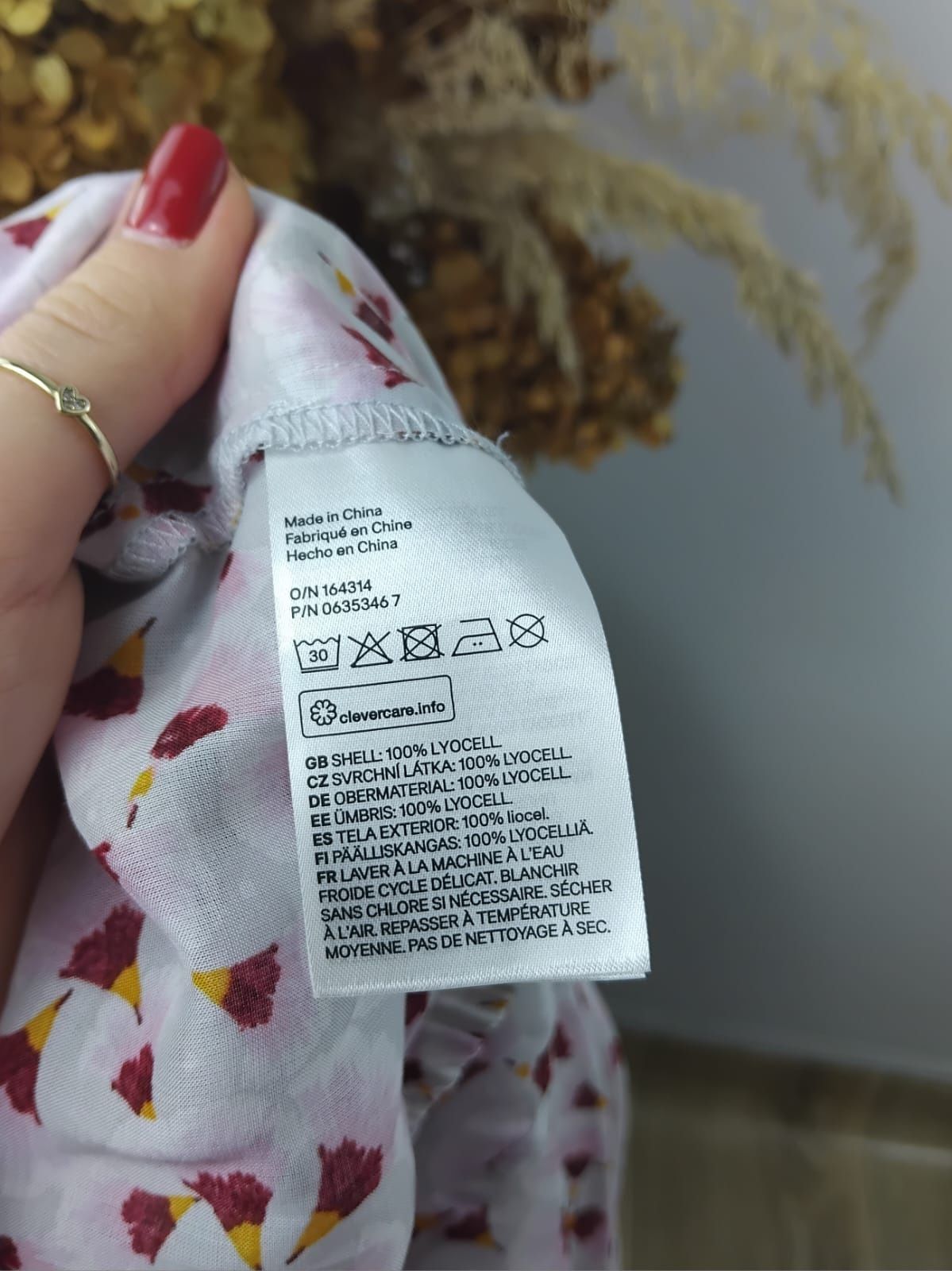 Jedwabna koszula w kwiatki ANNA Glover H&M bluzka lyocell 100% kwiaty