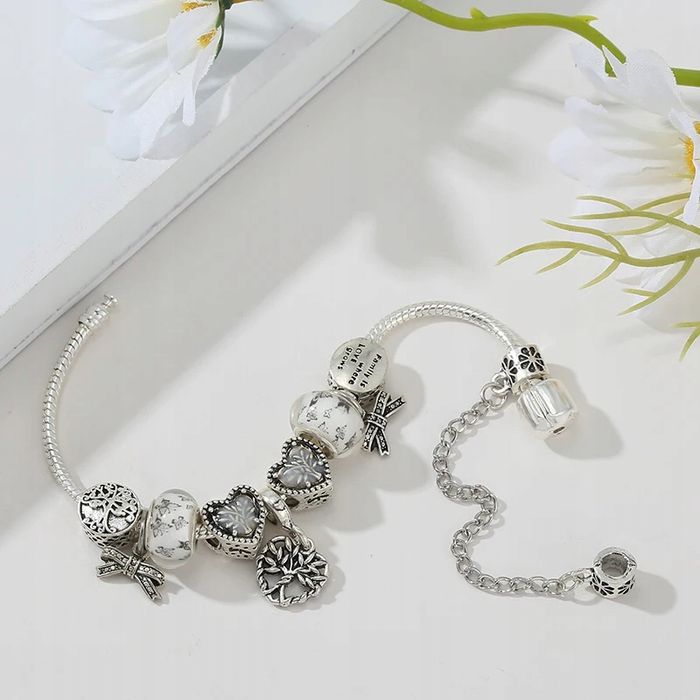 Damska Bransoletka Srebrna MODUŁOWA CHARMS