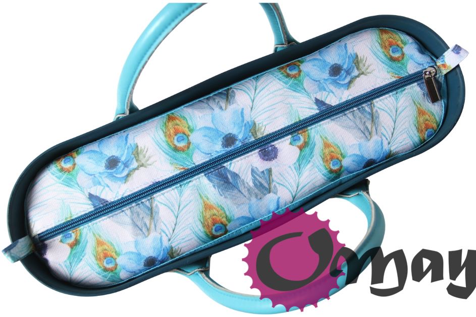Turkusowy organizer do OBAG STANDARD pawie pióra 2 kieszenie OMAY