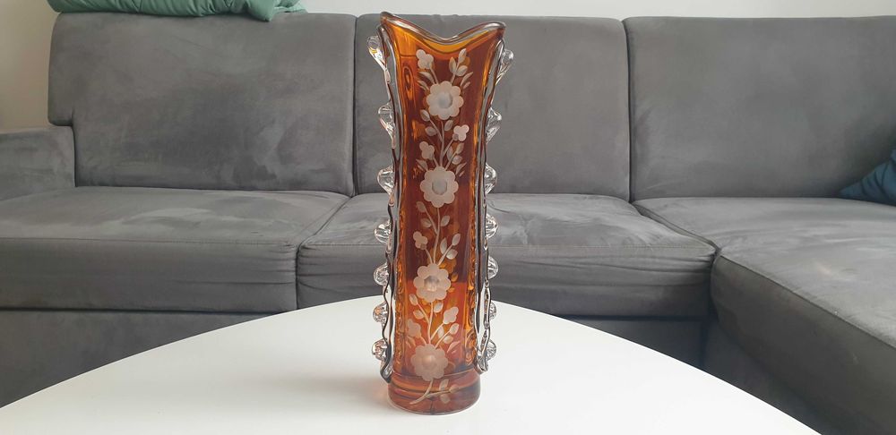 Starocie z Gdyni - Kryształy - wazon miodowy 38cm