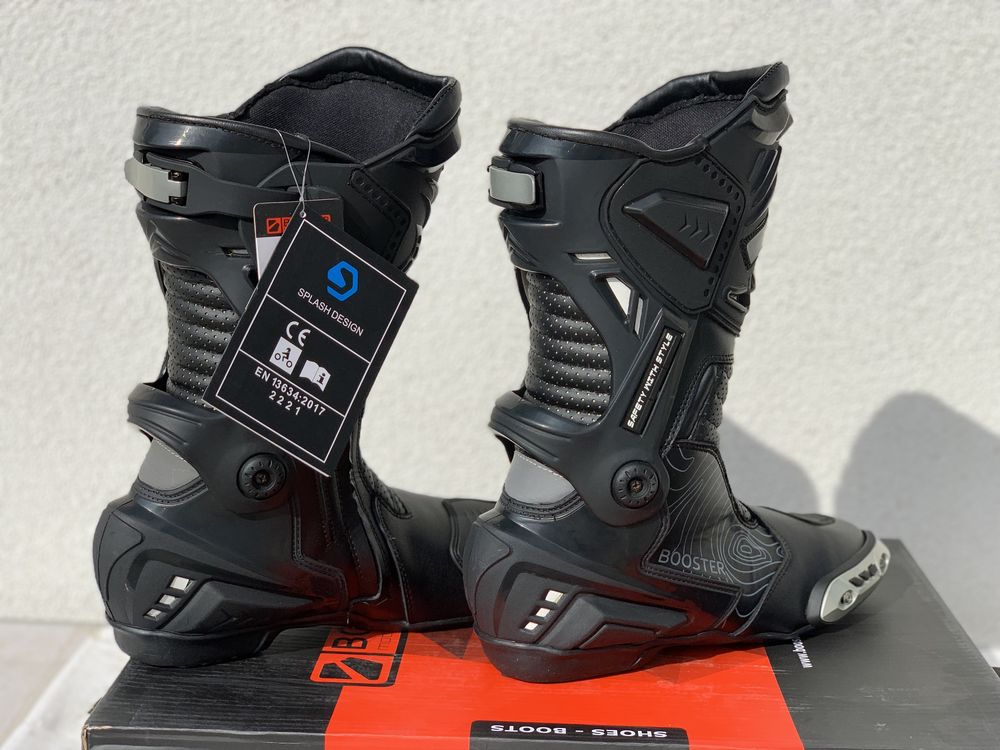 Sportowe buty motocyklowe Booster X-Race rozmiar 42, Zawias, Klamra!