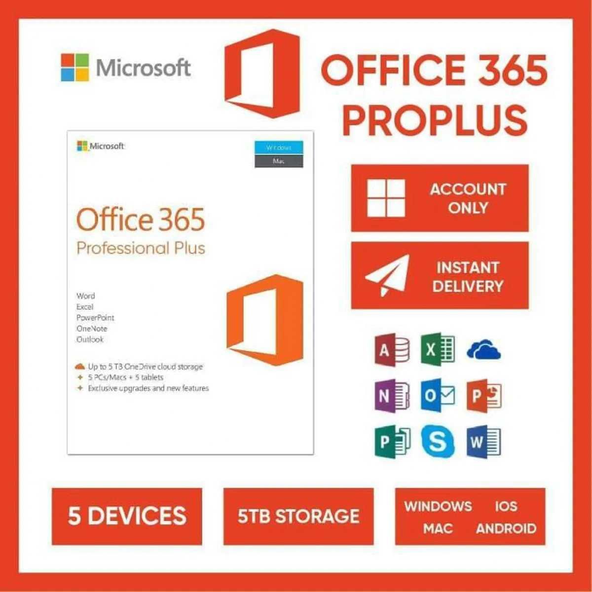 Office 365 Pro Plus 5 Devices Lifetime Activation
