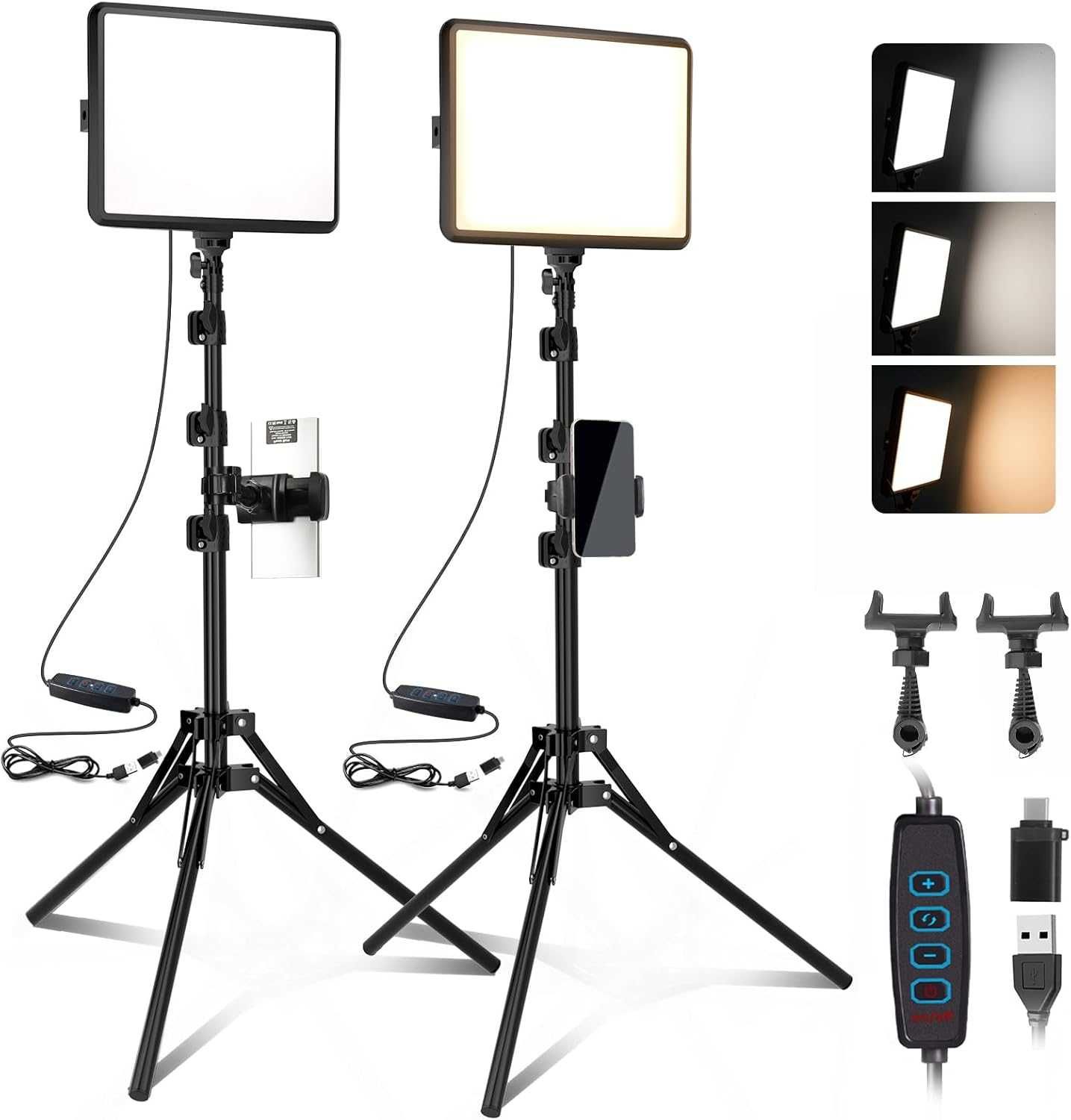 Zestaw 2 lamp wideo LED NiceVeedi Studio Light,