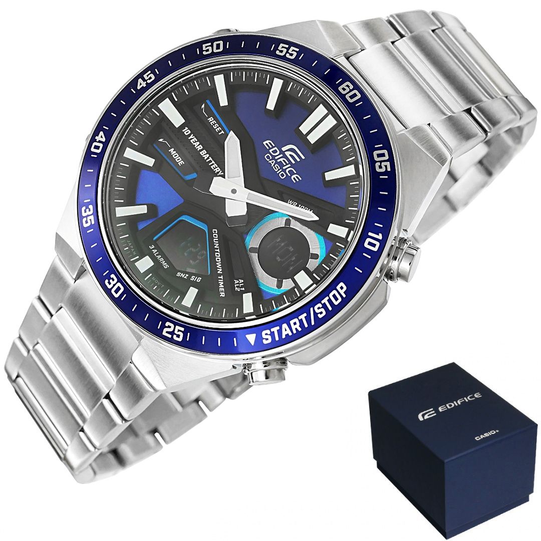 zegarek męski casio edifice efv-c110d-2avef 10 bar + box