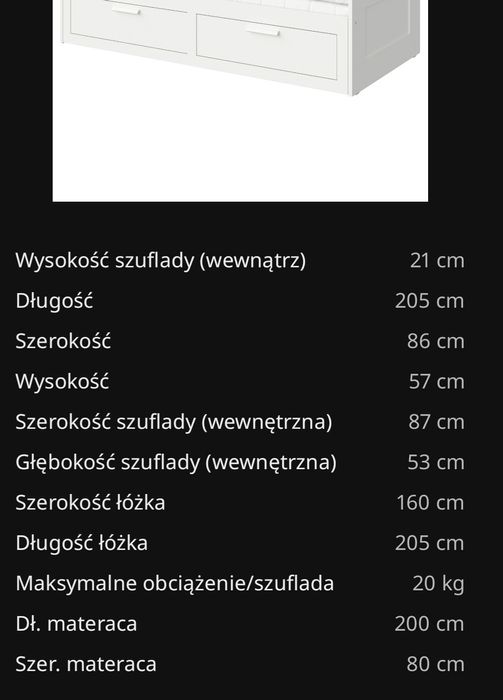 Brimnes łóżko 2 materace