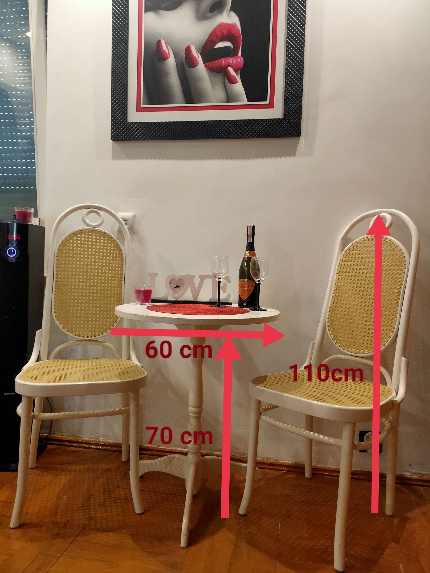Stolik + 2 krzesła art deco