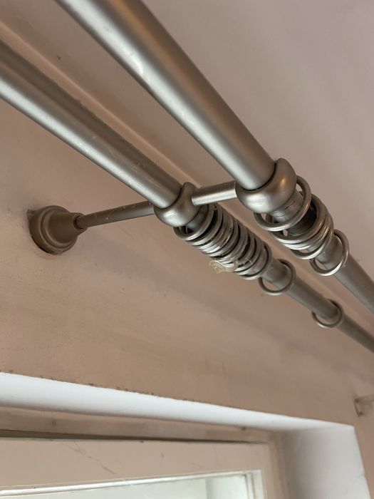 Podwójny KARNISZ ŚCIENNY 3 metry chrom mat Poznań