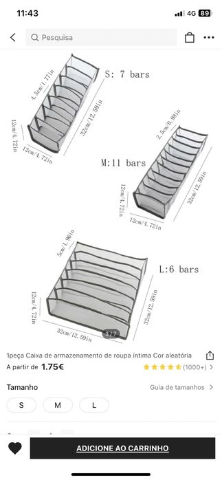 Organizadores de roupa para gavetas