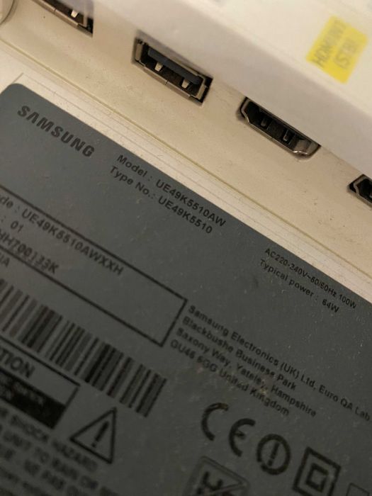 Телевізор Samsung UE49K5510AW Битий Екран Самсунг На запчастини