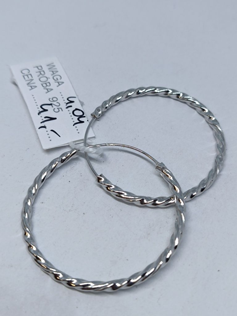 Srebrne kolczyki koła srebro 925 3,6cm