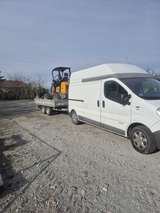 Usługi miniładowarką/minikoparką, transport przyczepą z wywrotem