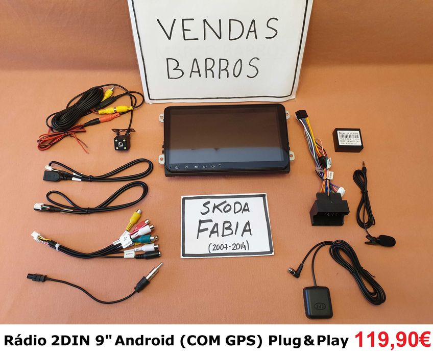(NOVO) Rádio 2DIN • SKODA Fabia (2001 até 2020) • Android GPS [4+32GB]