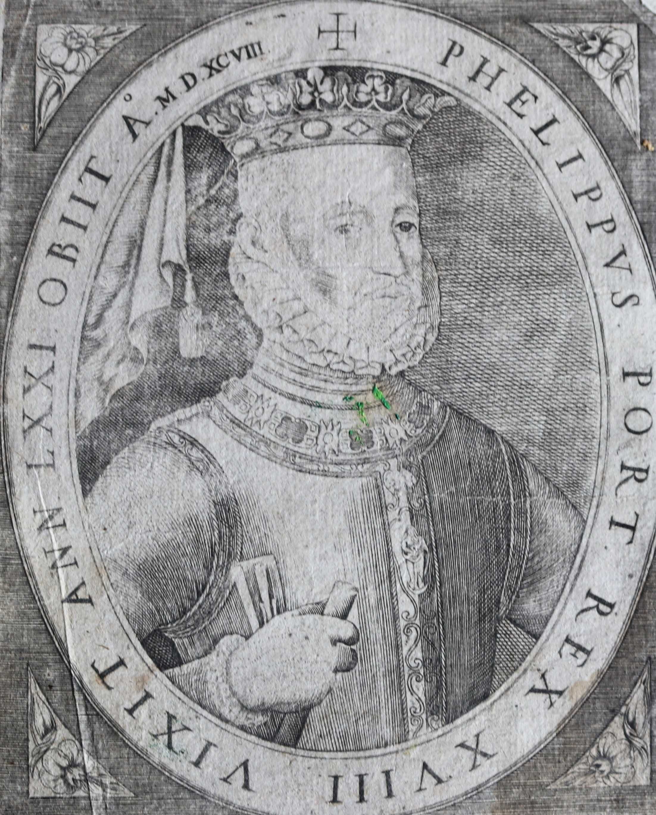 Rei Filipe I de Portugal - II de Espanha gravura 1726