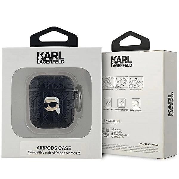 Etui Karl Lagerfeld Monogram Karl Head na AirPods 1 / 2 - czarne