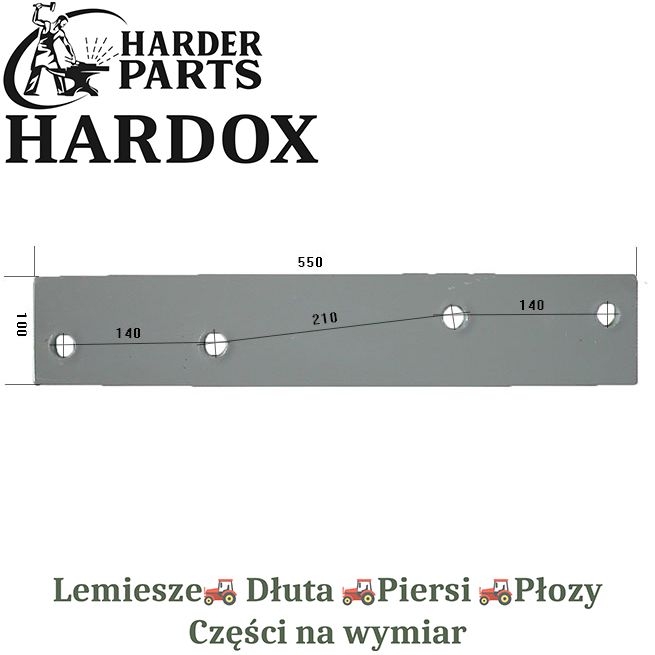 Płoza długa Krone HARDOX 123162/P części do pługa 2X lepsze niż Borowe