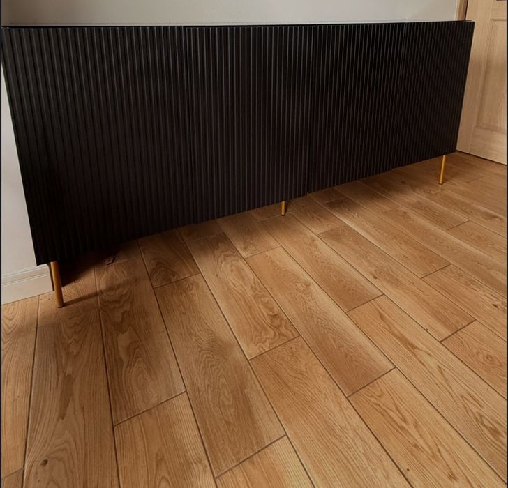 Szafa komoda długa 2m, ryflowana czarny mat