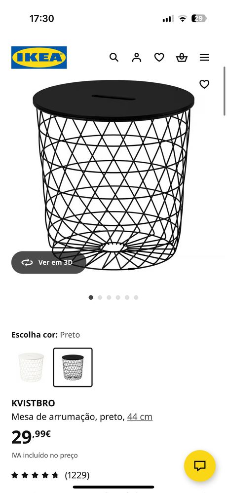 KVISTBRO Mesa de arrumação em preto, ikea
