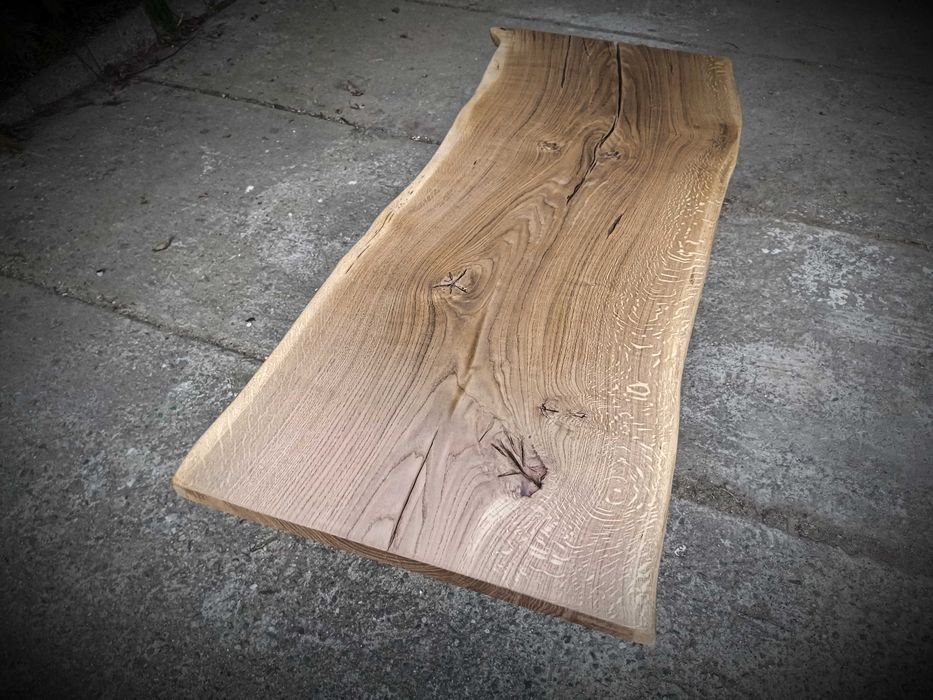 Monolit dębowy na biurko ławę Live Edge stół