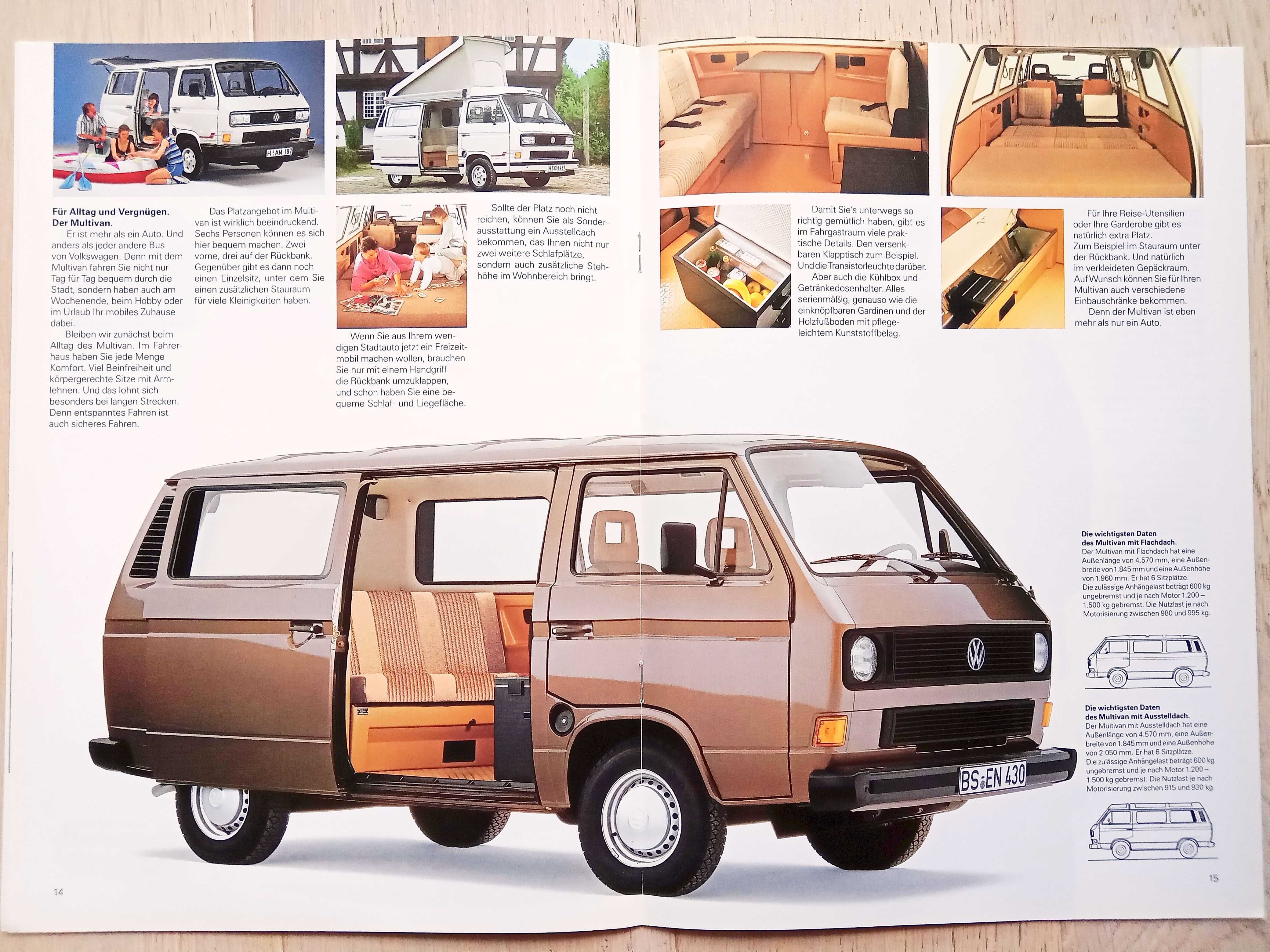 Volkswagen T3 '89 Caravelle (Kombi Carat Multivan Syncro) prospekt BDB