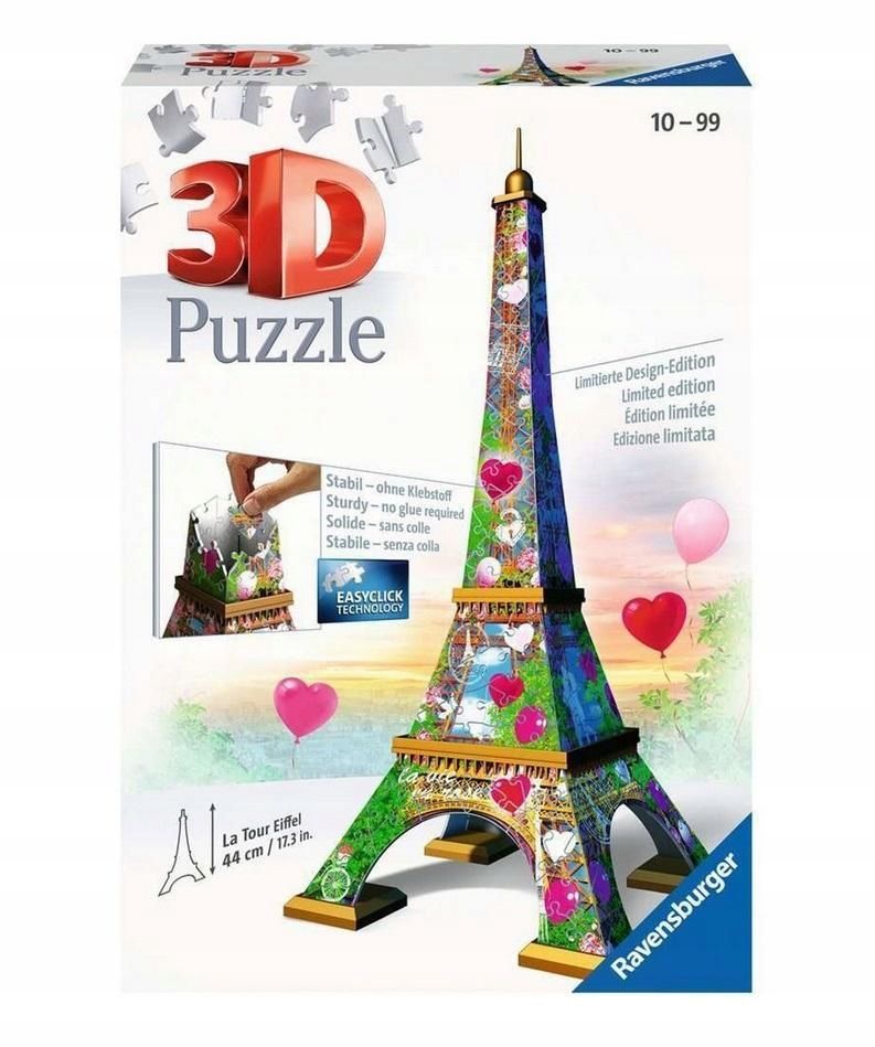 Puzzle 3d Wieża Eifla Edycja Love, Ravensburger