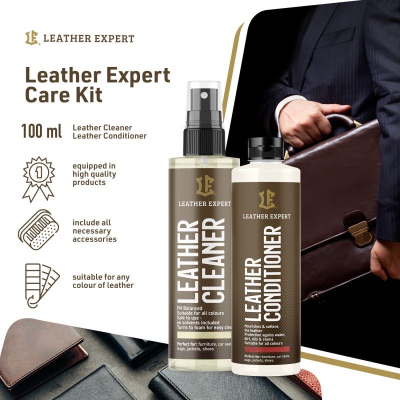 leather expert care kit 2x100ml – zestaw do czyszczenia i pielęgnacji
