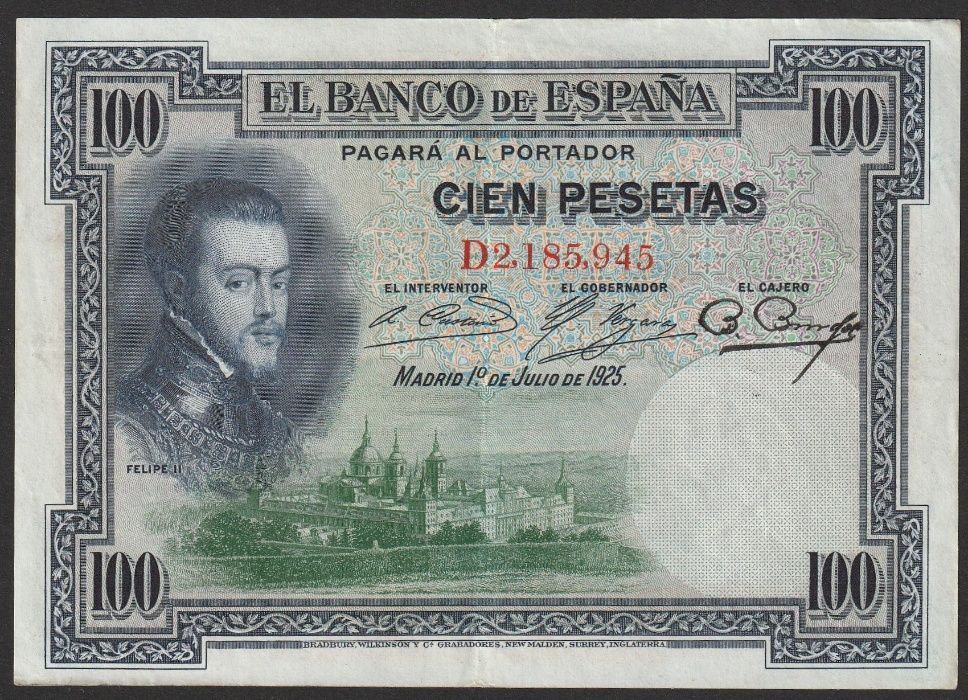 Hiszpania 100 peset 1925 - Filip II - D2,185