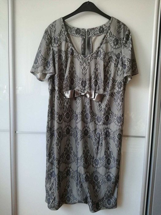 Duża Sukienka elegancka koronkowa XXXL koronka wesele chrzciny 44-46