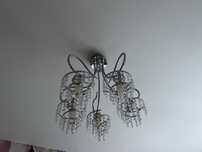 Lampa z kryształkami srebrna