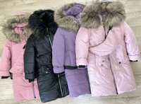 Пальто екокожа зимнее для девочек р 128 - 146