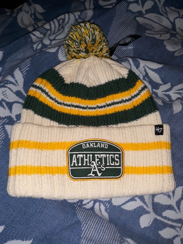 Oakland Athletics A's Baseball '47 Hone Patch Вязаная шапка с помпоном