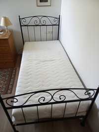 Łóżko metalowe z materacem 90 x 190