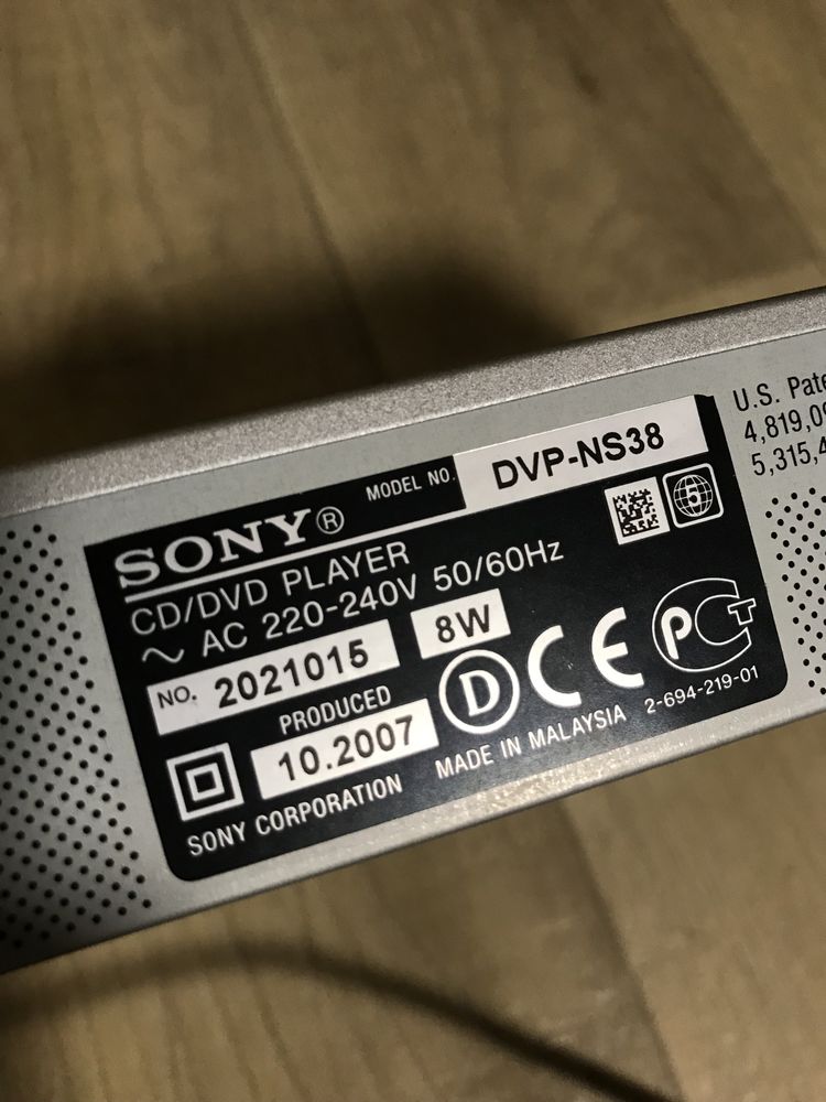 DVD Sony dvp-ns 38