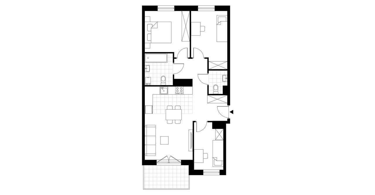 4-pokojowe mieszkanie 66m2 + balkon Bezpośrednio
