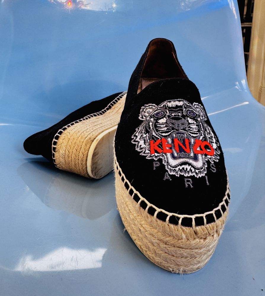 Kenzo 37/38 espadryle na koturnie Tiger Platforms
