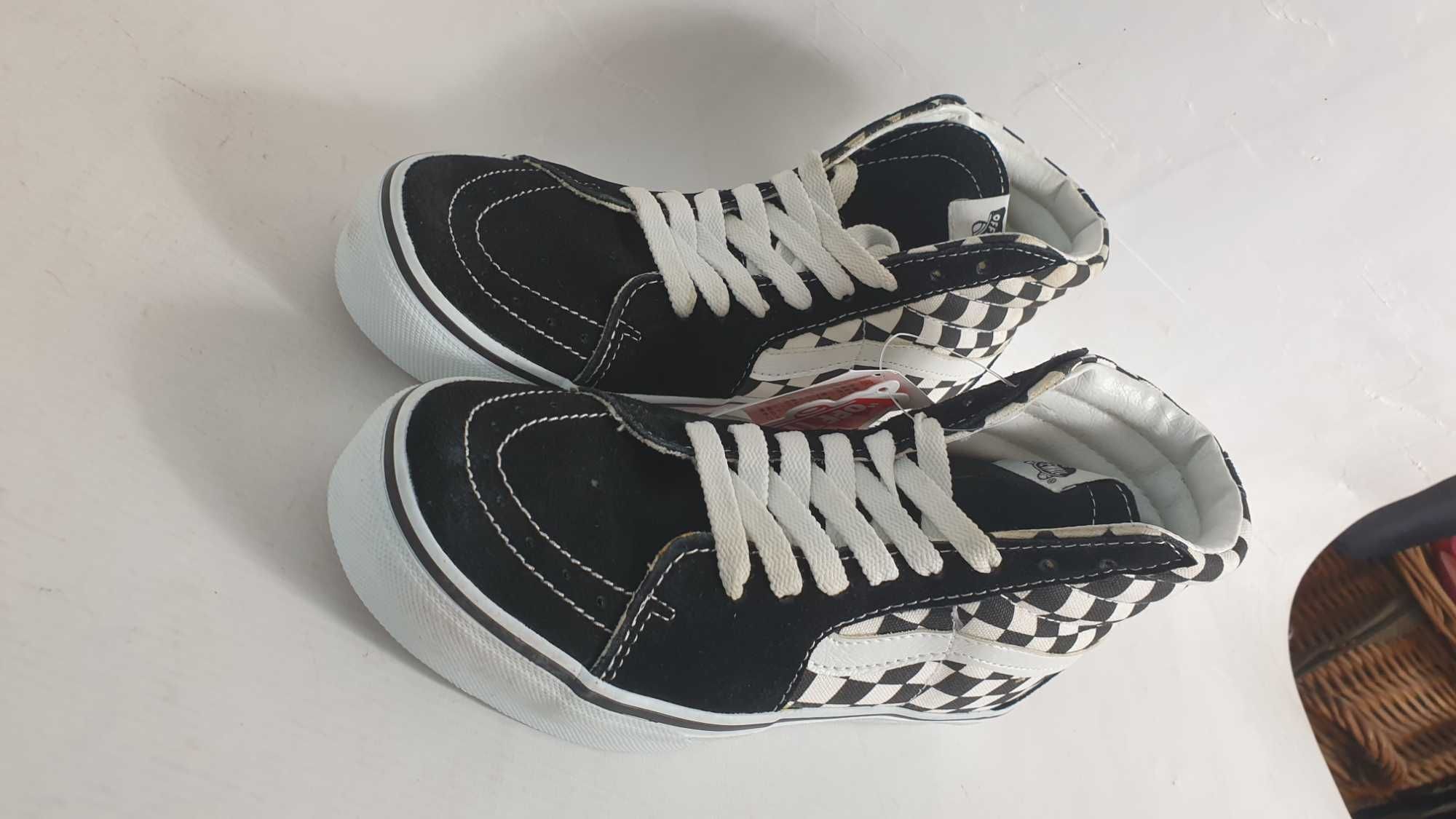 Trampki Męskie Damskie Unisex Wysokie Vans W Kratkę V38CL SK8-HI DX 38